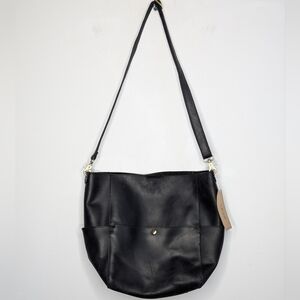 NWT S-Zone Black Leather Crossbody Bag Purse